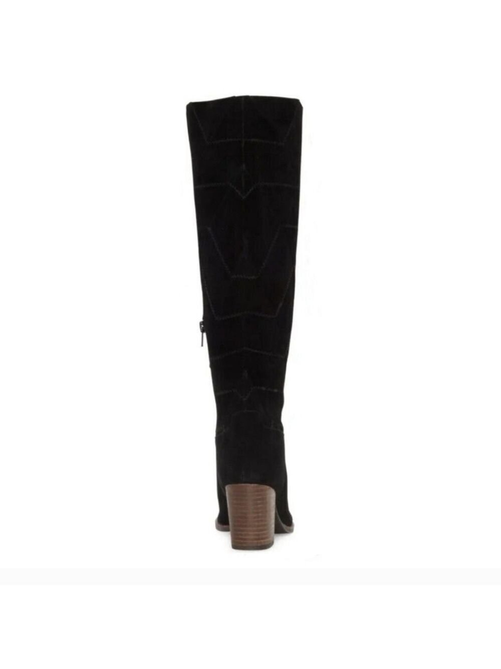 Lucky Brand Black Suede Leather Prouska Heeled Boots 8M - Picture 4 of 15